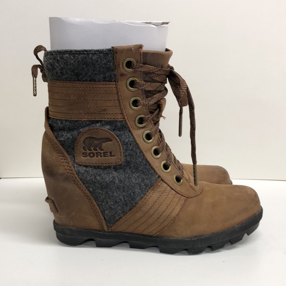 Sorel Lexie Wedge boots in Tobacco sz 6 - Picture 3 of 8